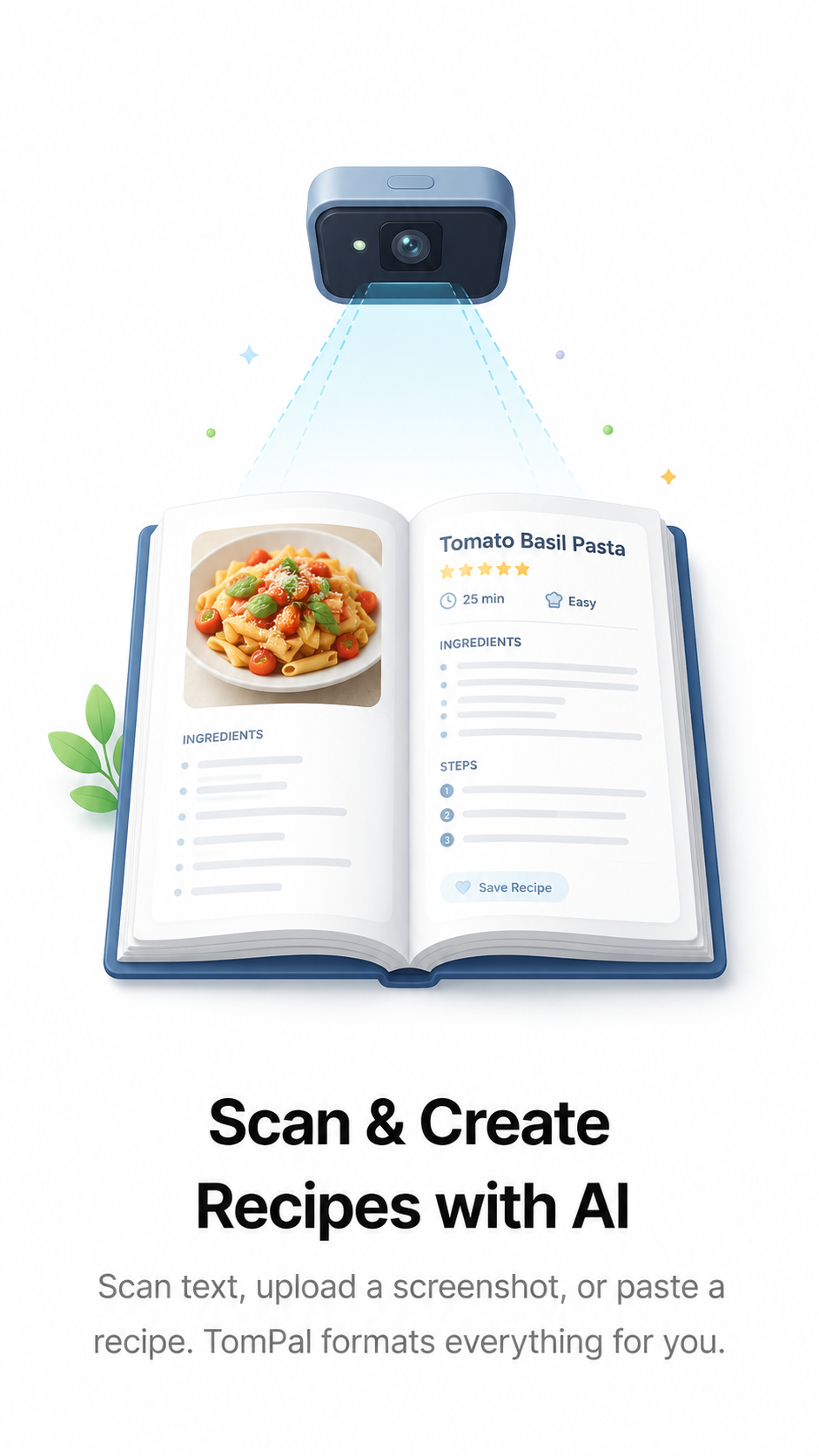 TomPal AI recipe scanning feature